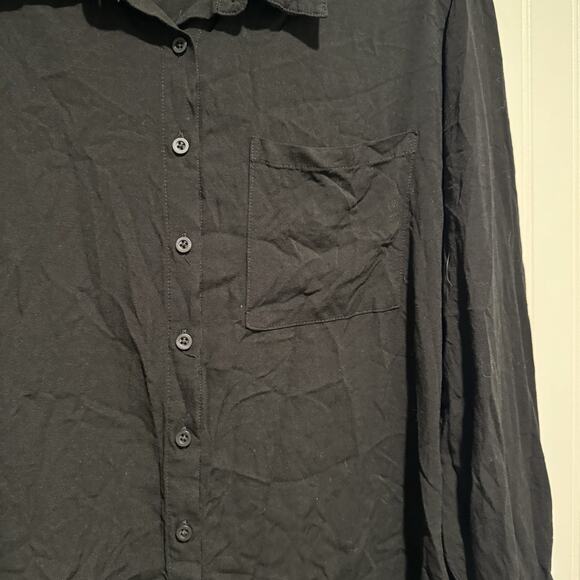 Torrid Black Drop Shoulder Button Front Shirt Plus Size 2X - Picture 3 of 7